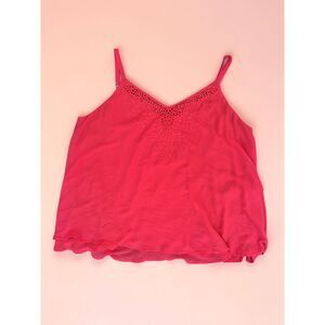 Torrid Bright Red Size 3 3X Floral Crochet Lace Neck Cami Tank Top